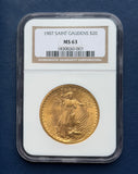 1907 Gold $20 Saint Gaudens Double Eagle NGC MS 63