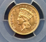 1874 $3 Princess Gold PCGS MS61