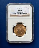 1911 $10 Indian NGC MS63