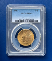 1912 $10 Gold Indian PCGS MS62