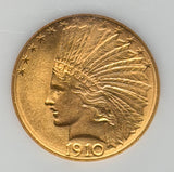 1910 D Gold $10 Indian NGC MS 64