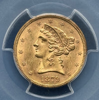 1879 Gold $5 Liberty PCGS MS62