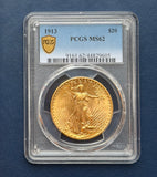 1913 $20 Saint Gaudens PCGS Shield MS62