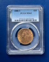 1888-S Motto $10 Liberty PCGS MS63