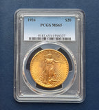 1926 Gold $20 St. Gaudens Double Eagle PCGS MS65