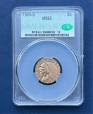 1909-D Gold $5 Indian CAC MS63
