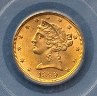 1899 $5 Liberty Half Eagle PCGS MS 63