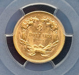 1874 $3 Princess Gold PCGS MS61
