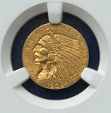 1909 $2.50 Gold Indian Quarter Eagle NGC MS62