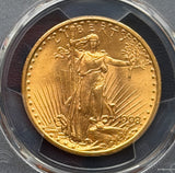 1908 $20 Gold Saint Gaudens Double Eagle PCGS MS65 No Motto