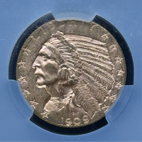 1909-D Gold $5 Indian CAC MS63