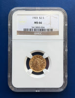 1903 $2.5 Gold Liberty Quarter Eagle NGC MS 66