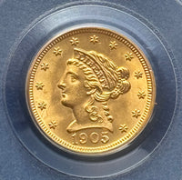 1905 $2 1/2 Quarter Eagle PCGS MS64