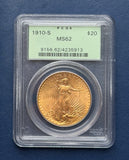 1910-S Gold $20 Saint Gaudens Double Eagle PCGS MS62
