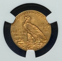 1909 $2.50 Gold Indian Quarter Eagle NGC MS62