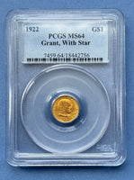 1922 G$1 Grant, With Star PCGS MS64