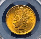 1907 $10 Indian Head Eagle PCGS Shield MS65