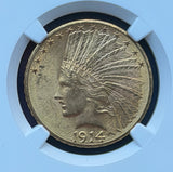 1914 D $10 Indian Gold Eagle NGC MS 65