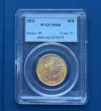 1932 Gold $10 Indian Eagle PCGS MS64