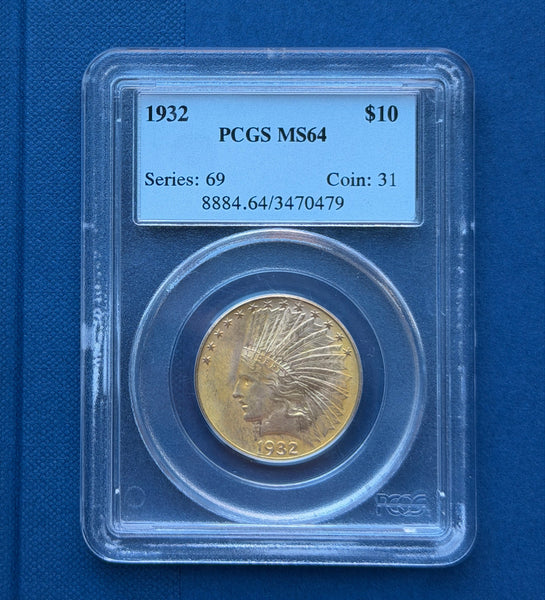 1932 Gold $10 Indian Eagle PCGS MS64
