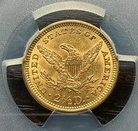 1861 $2.50 Gold Liberty Quarter Eagle PCGS MS63 Shield New Reverse