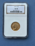 1909-S $5 Gold Indian Head Half Eagle NGC AU 58