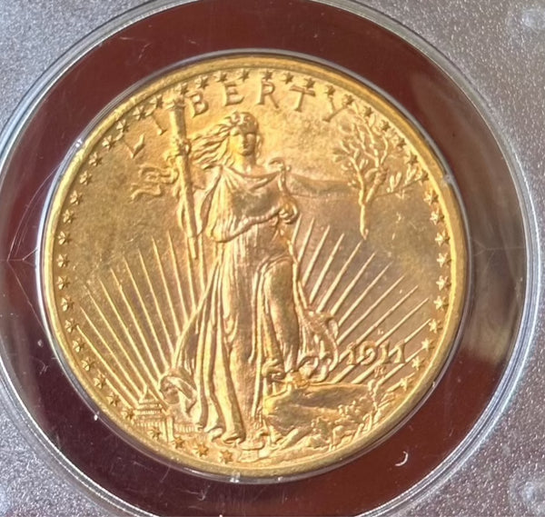 1911-D $20 Gold Saint Gaudens PCGS MS62