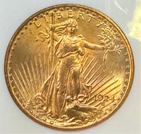 1924 $20 Saint Gaudens Gold Double Eagle NGC MS65