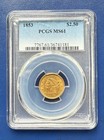 1853 $2.50 Liberty Head Gold Quarter Eagle PCGS MS61
