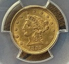 1853 $2.50 Liberty Head Gold Quarter Eagle PCGS MS61