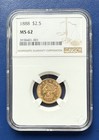 1888 $2.5 Liberty Head Quarter Eagle NGC MS 62