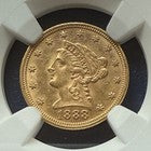 1888 $2.5 Liberty Head Quarter Eagle NGC MS 62