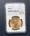 1914 D $20 Saint Gaudens Double Eagle NGC MS 63