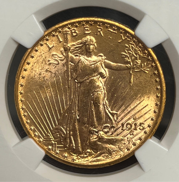 1915 S Gold $20 Saint Gaudens Double Eagle NGC MS63