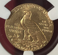 1911 US $2.50 Gold Indian Head Quarter Eagle NGC MS 63