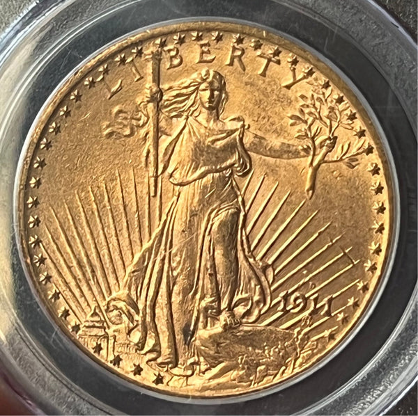 1911-D Gold $20 Saint Gaudens Double Eagle PCGS MS63