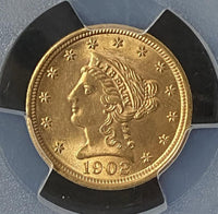 1902 $2.50 Liberty PCGS MS64