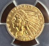 1911 $2.50 Indian head PCGS MS62 Shield