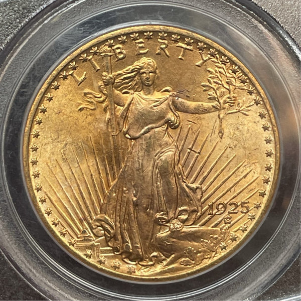 1925 $20 Gold Saint Gaudens Double Eagle PCGS MS65