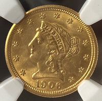 1906 Gold $2.5 Liberty Head Quarter Eagle NGC MS65