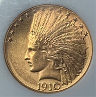 1910 D Gold $10 Indian NGC MS 64